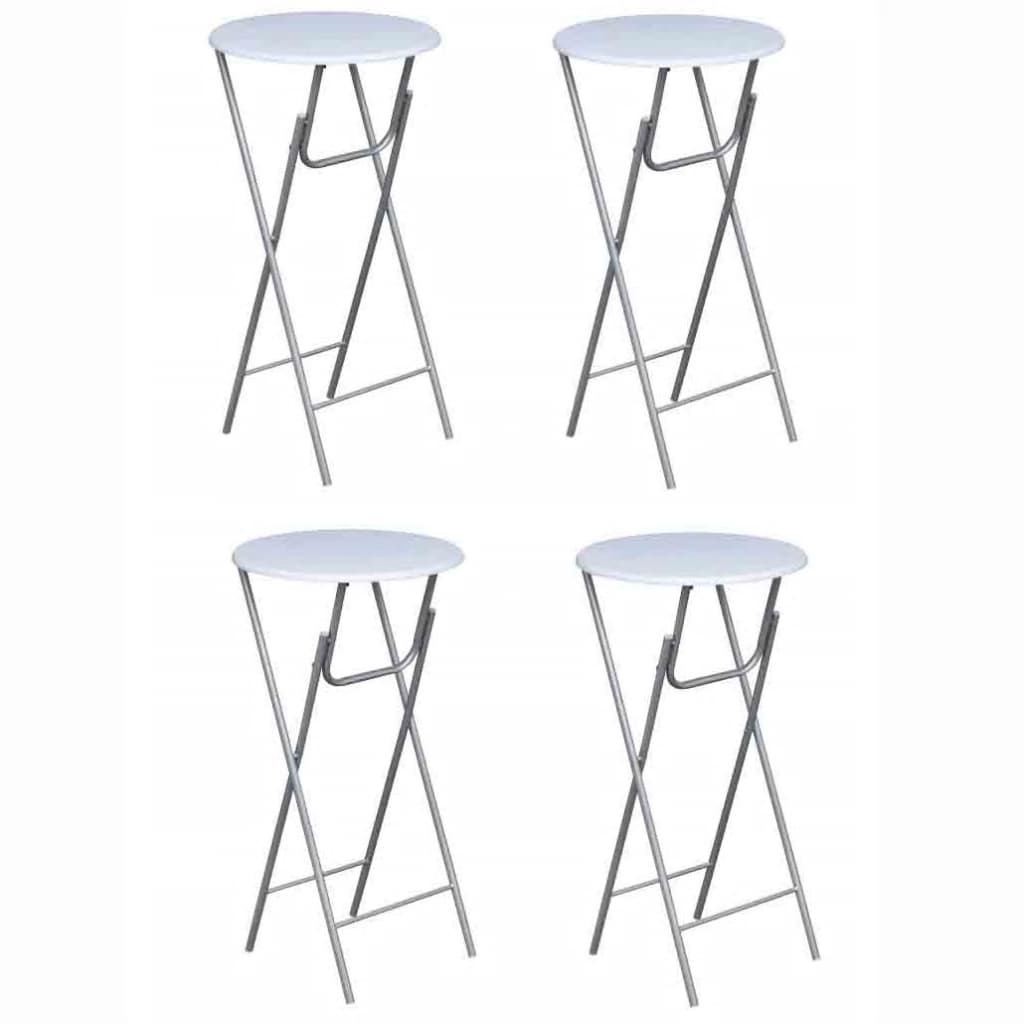 vidaXL Mesas de bar 4 pcs com tampo MDF branco