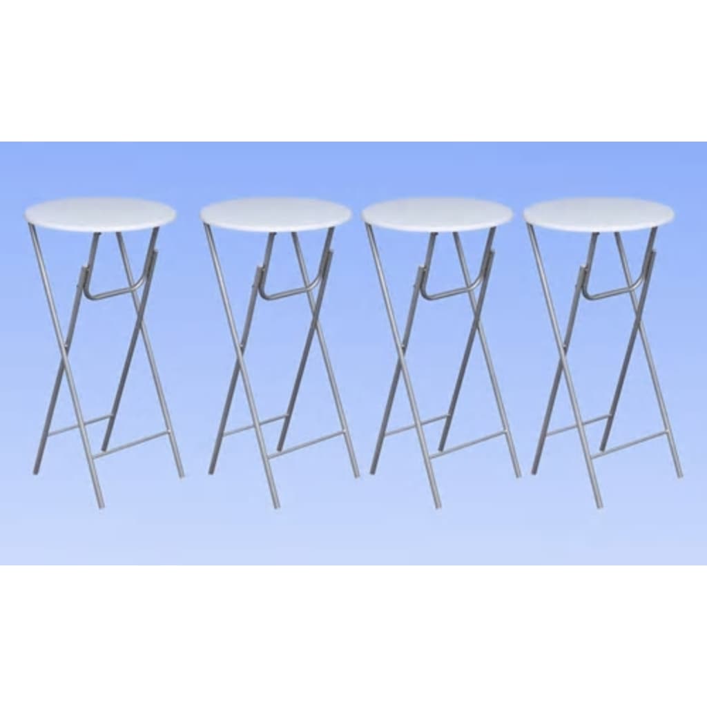 vidaXL Mesas de bar 4 pcs com tampo MDF branco