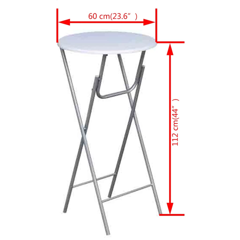 vidaXL Mesas de bar 4 pcs com tampo MDF branco