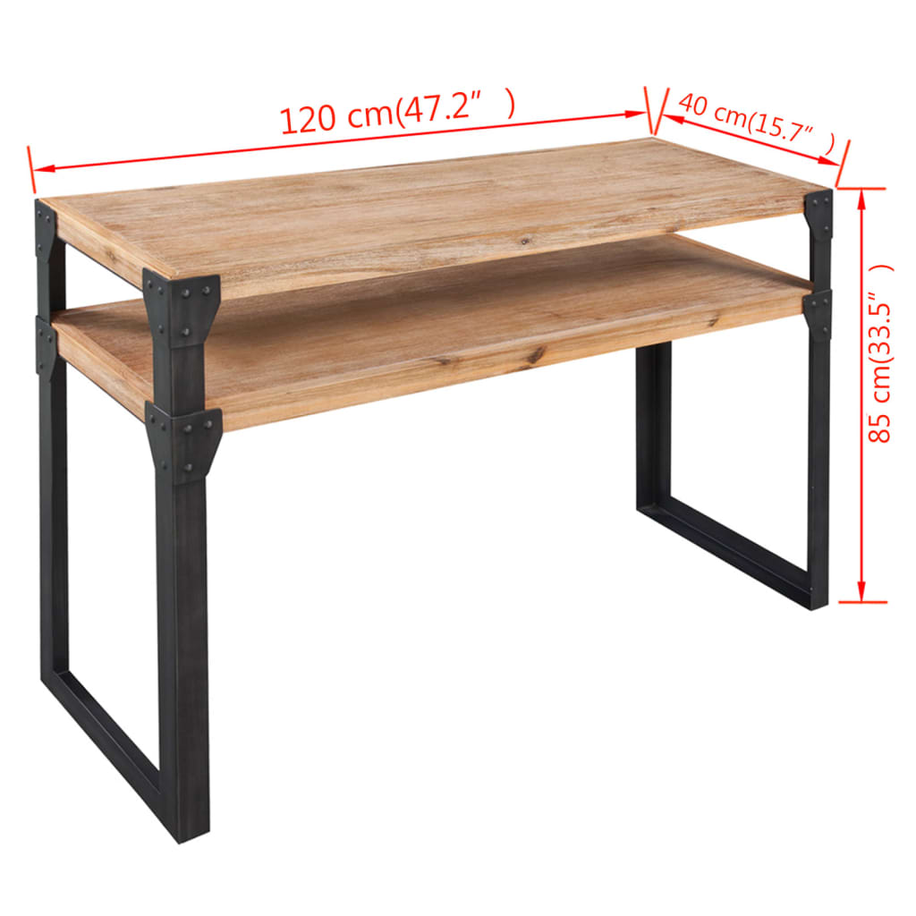 vidaXL Mesa consola, madeira de acácia maciça, 120x40x85 cm