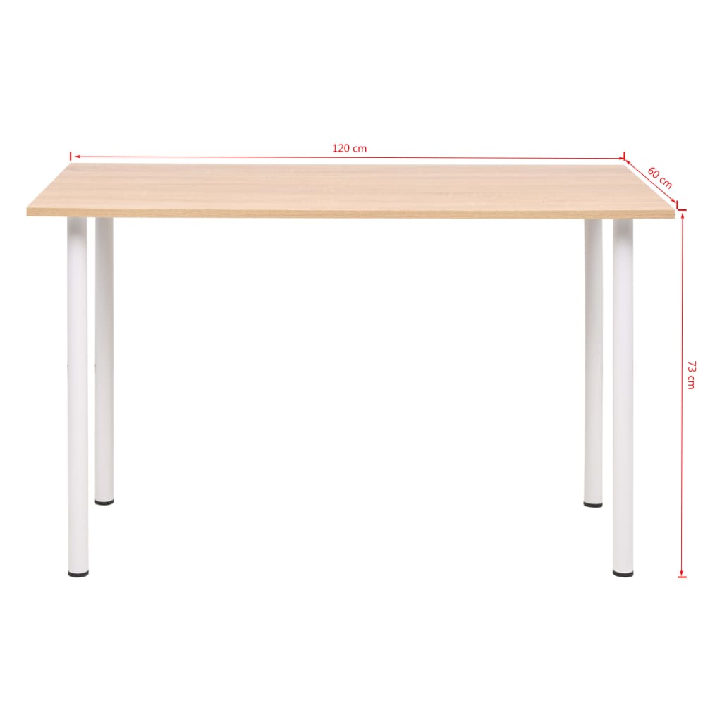 vidaXL Mesa de jantar 120x60x73 cm cor carvalho e branco