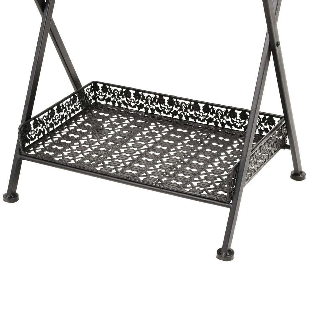 vidaXL Mesa de chá dobrável estilo vintage metal 58x35x72 cm preto