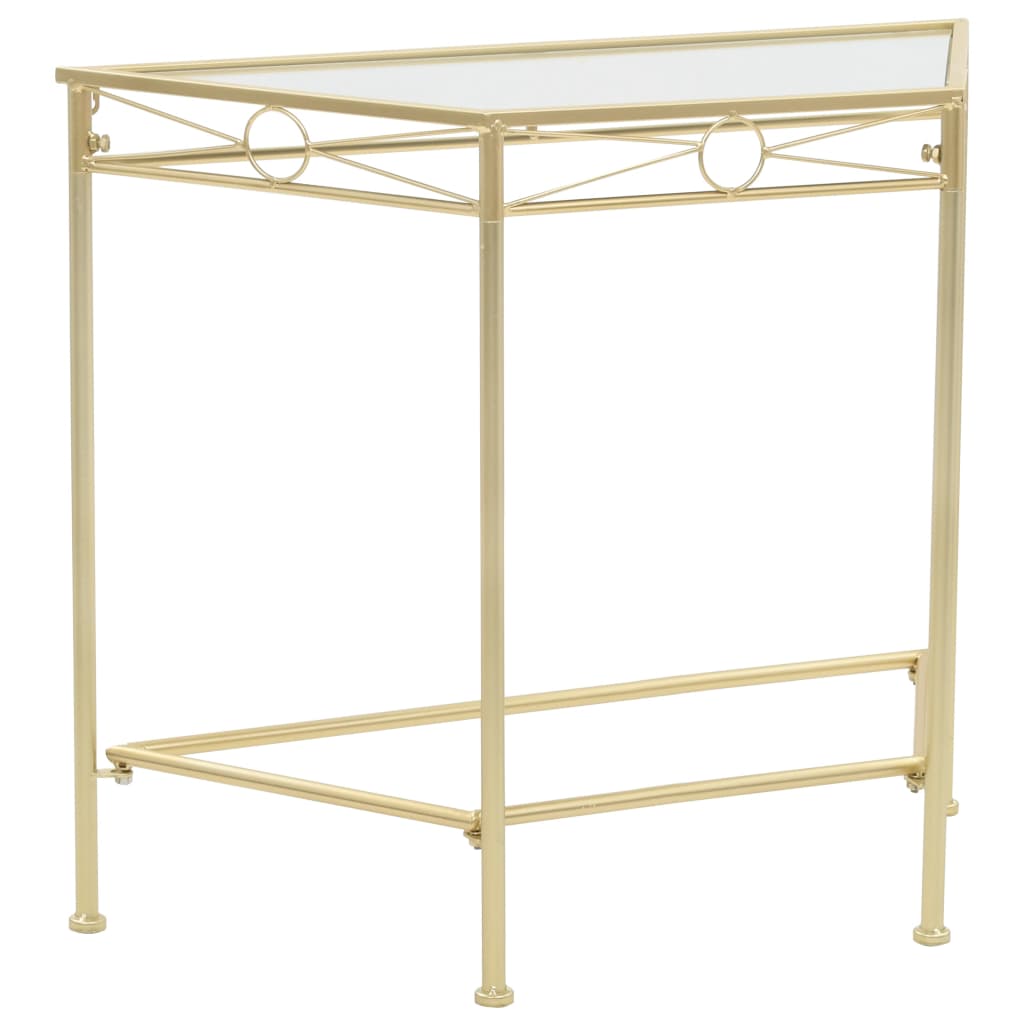 vidaXL Mesa de apoio estilo vintage metal 87x34x73 cm dourado