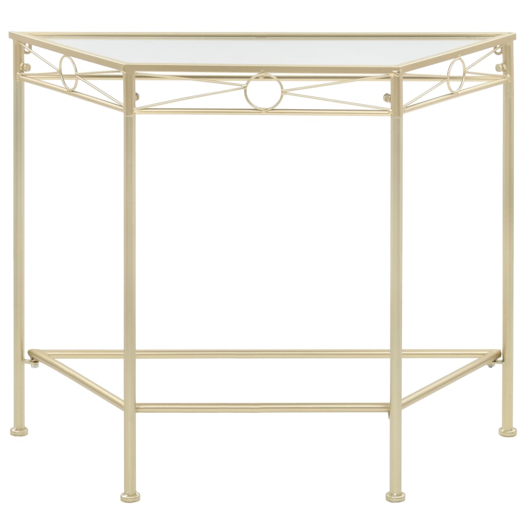 vidaXL Mesa de apoio estilo vintage metal 87x34x73 cm dourado