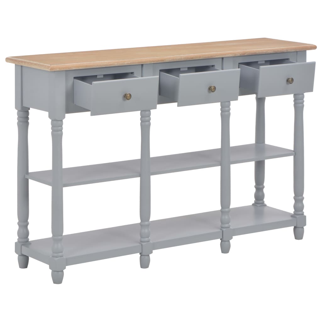 vidaXL Mesa consola 120x30x76 cm MDF cinzento