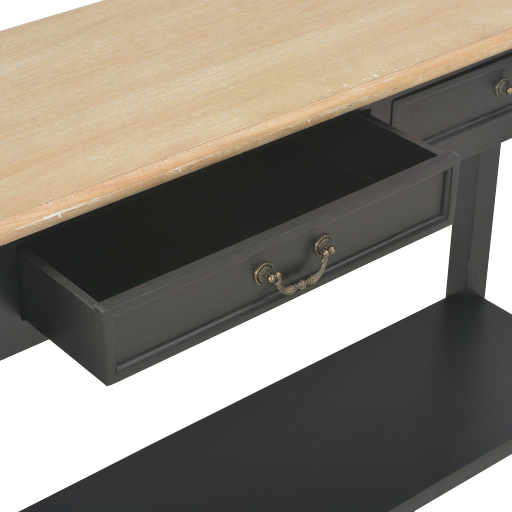 vidaXL Mesa consola 110x35x80 cm madeira preto