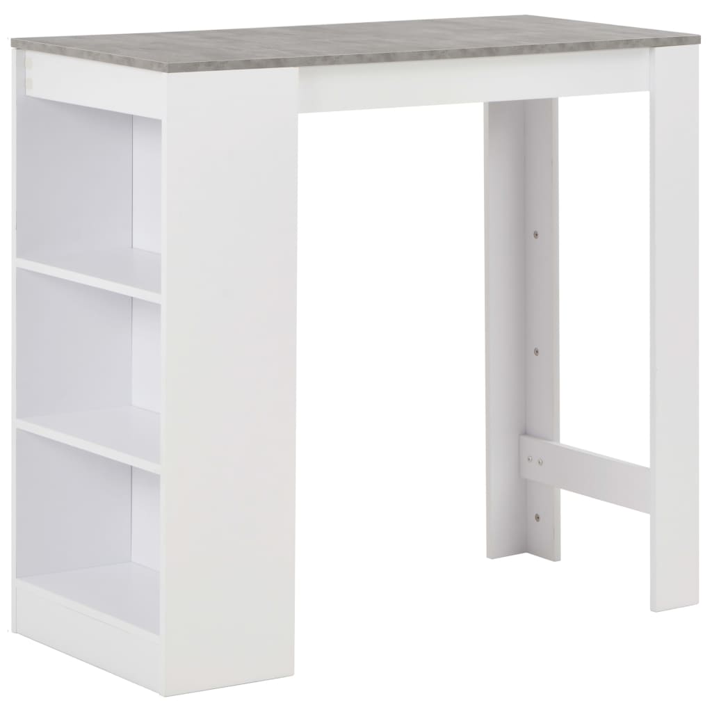 vidaXL Mesa de bar com prateleira branco 110x50x103 cm