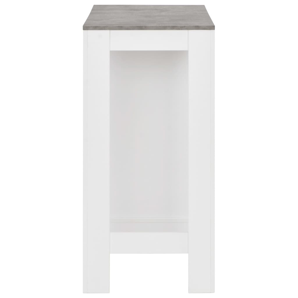 vidaXL Mesa de bar com prateleira branco 110x50x103 cm