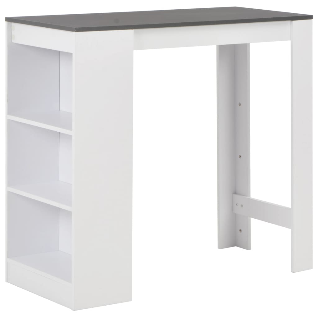 vidaXL Mesa de bar com prateleira branco 110x50x103 cm