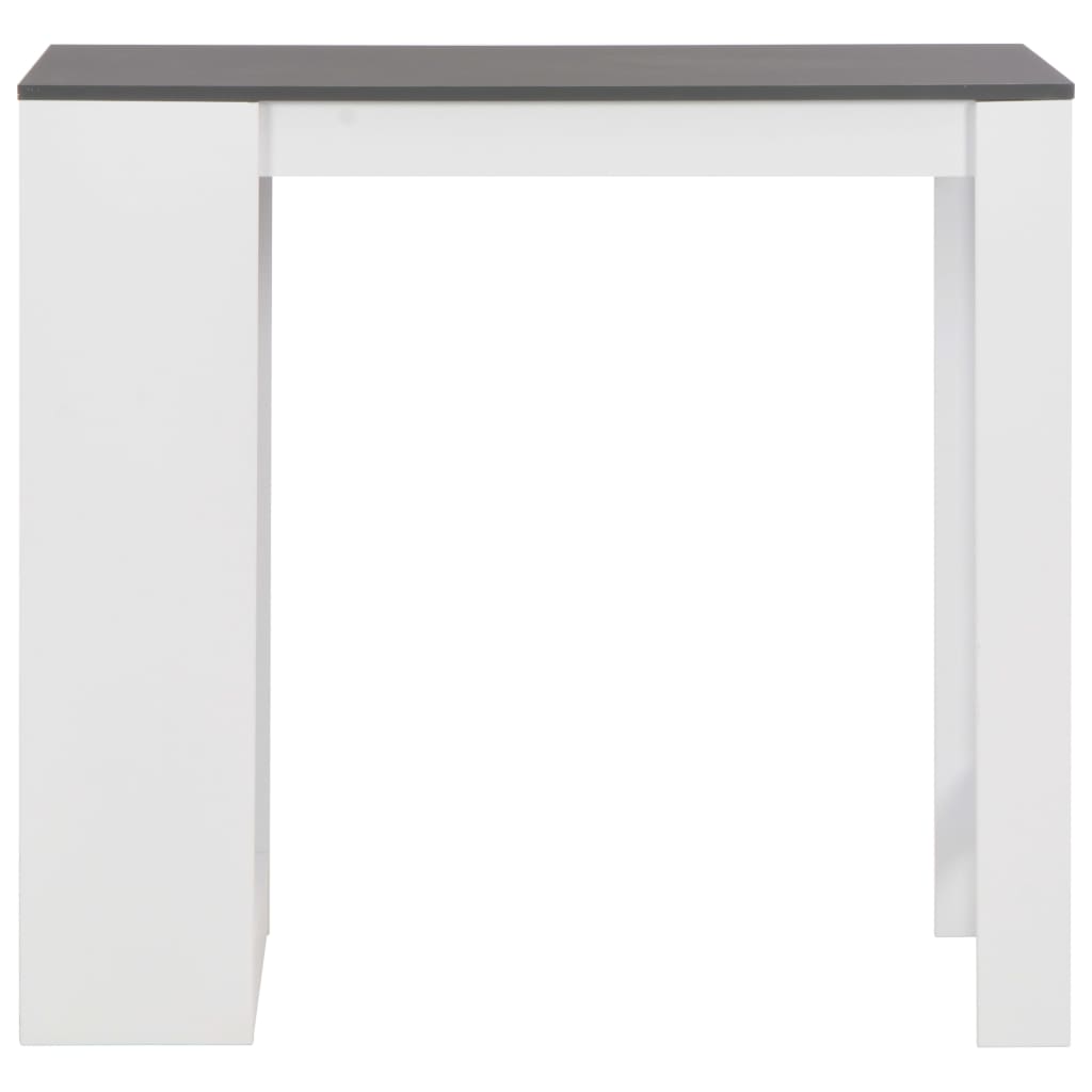 vidaXL Mesa de bar com prateleira branco 110x50x103 cm