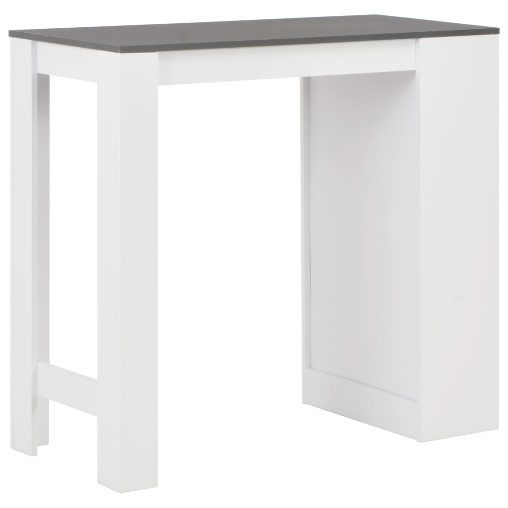 vidaXL Mesa de bar com prateleira branco 110x50x103 cm