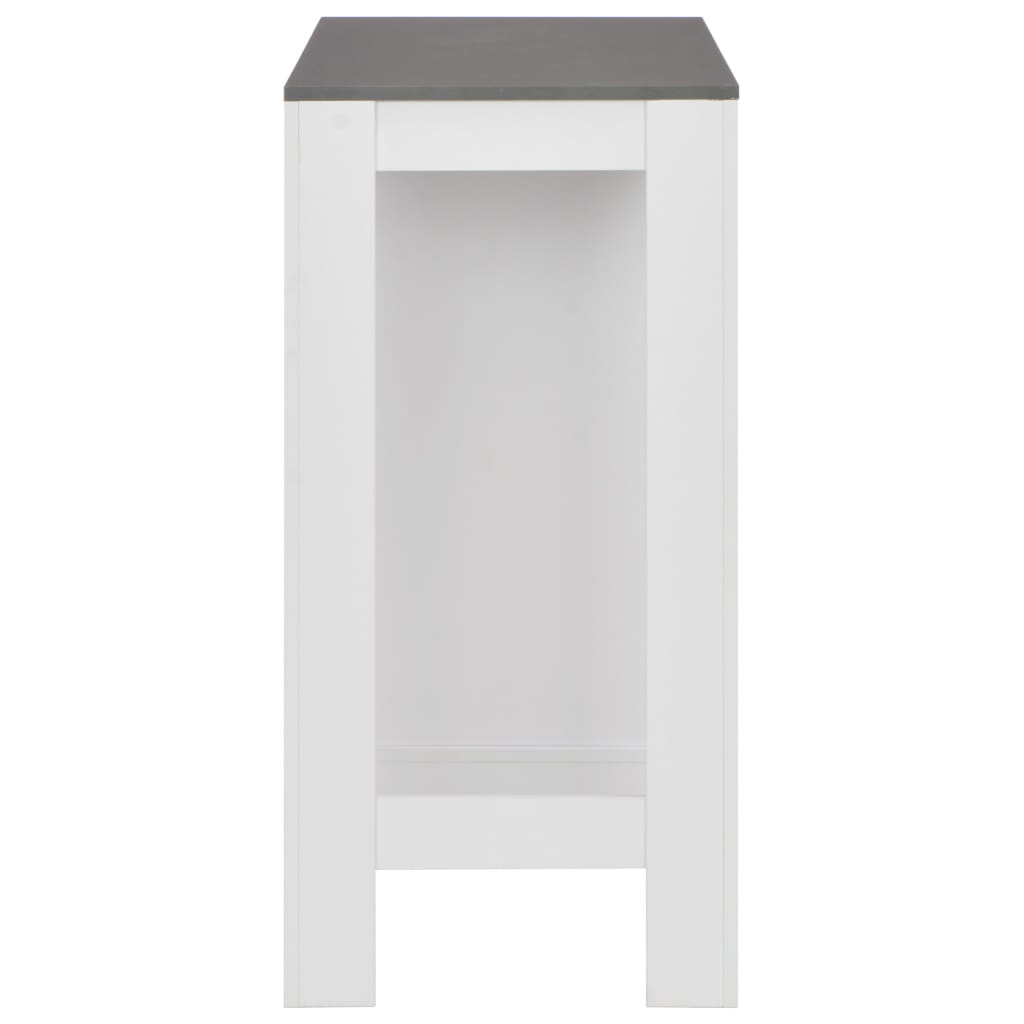 vidaXL Mesa de bar com prateleira branco 110x50x103 cm