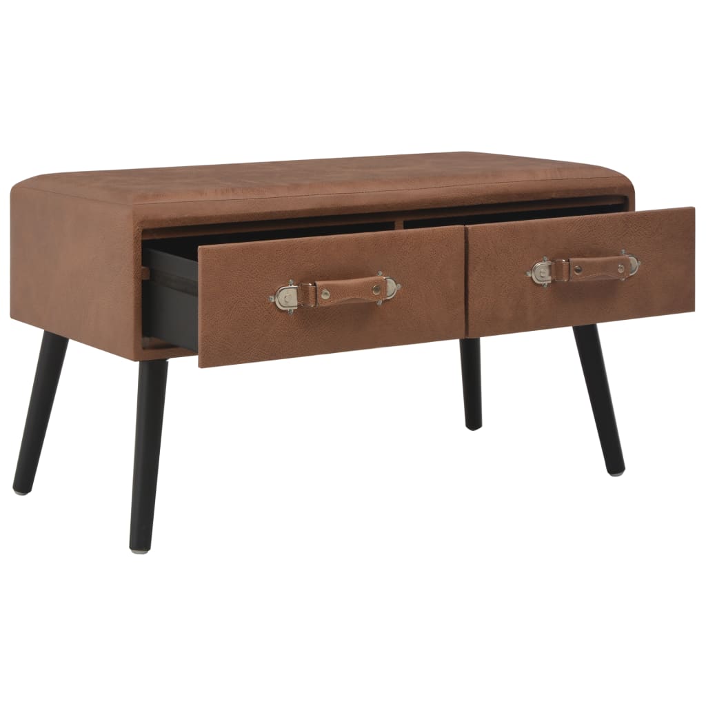 vidaXL Mesa de centro 80x40x46 cm couro artificial castanho-escuro