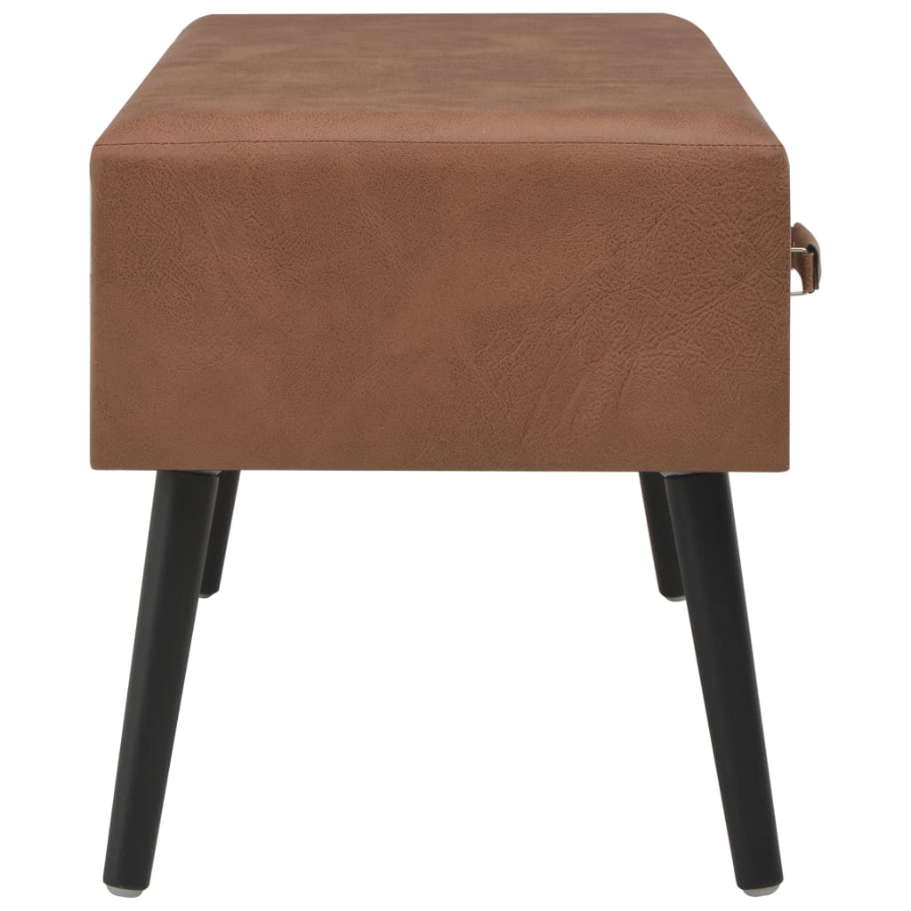 vidaXL Mesa de centro 80x40x46 cm couro artificial castanho-escuro