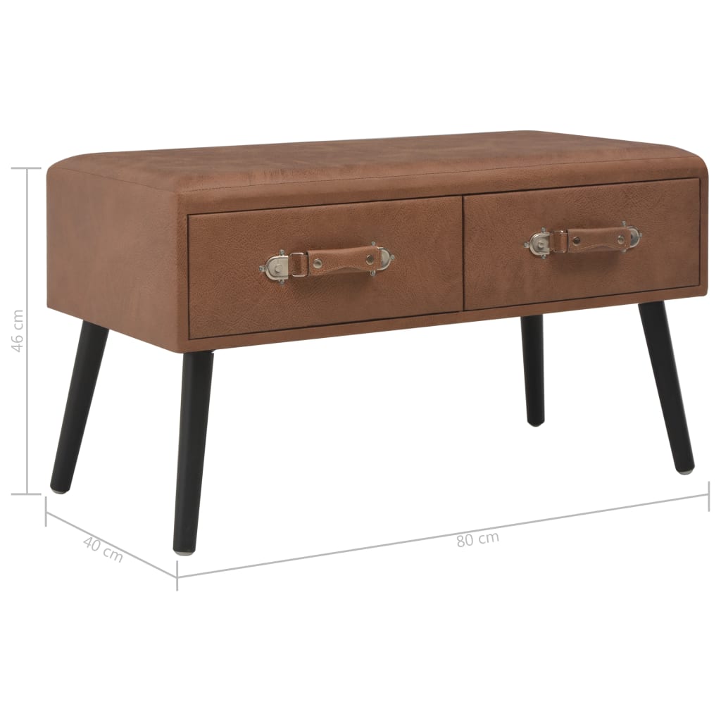 vidaXL Mesa de centro 80x40x46 cm couro artificial castanho-escuro