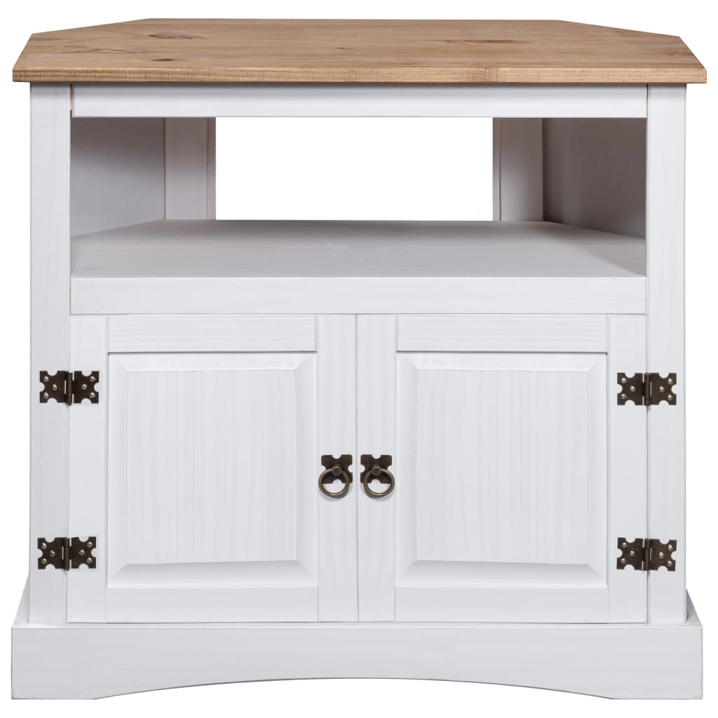 vidaXL Mesa consola Corona pinho mexicano 80x43x78 cm branco