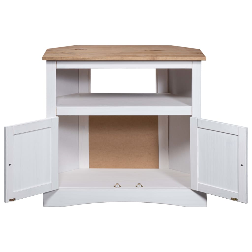 vidaXL Mesa consola Corona pinho mexicano 80x43x78 cm branco