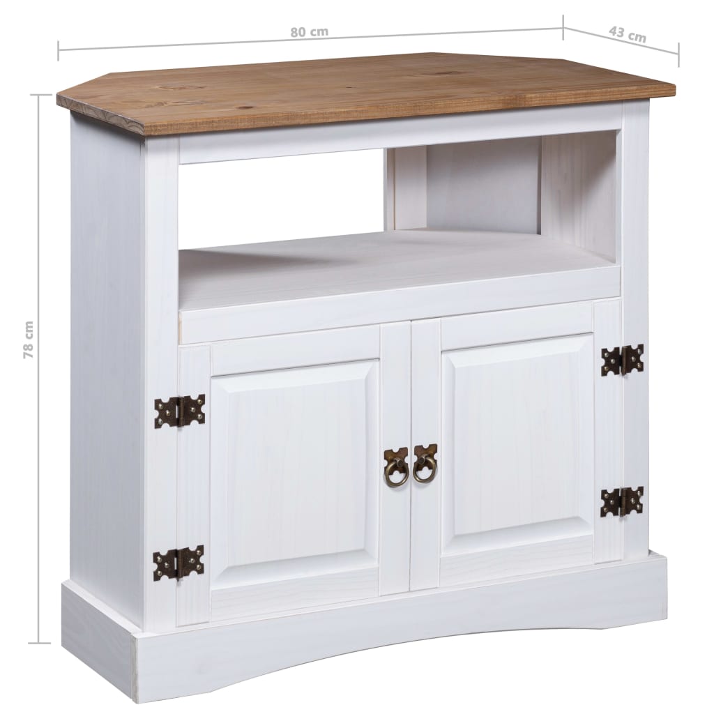 vidaXL Mesa consola Corona pinho mexicano 80x43x78 cm branco