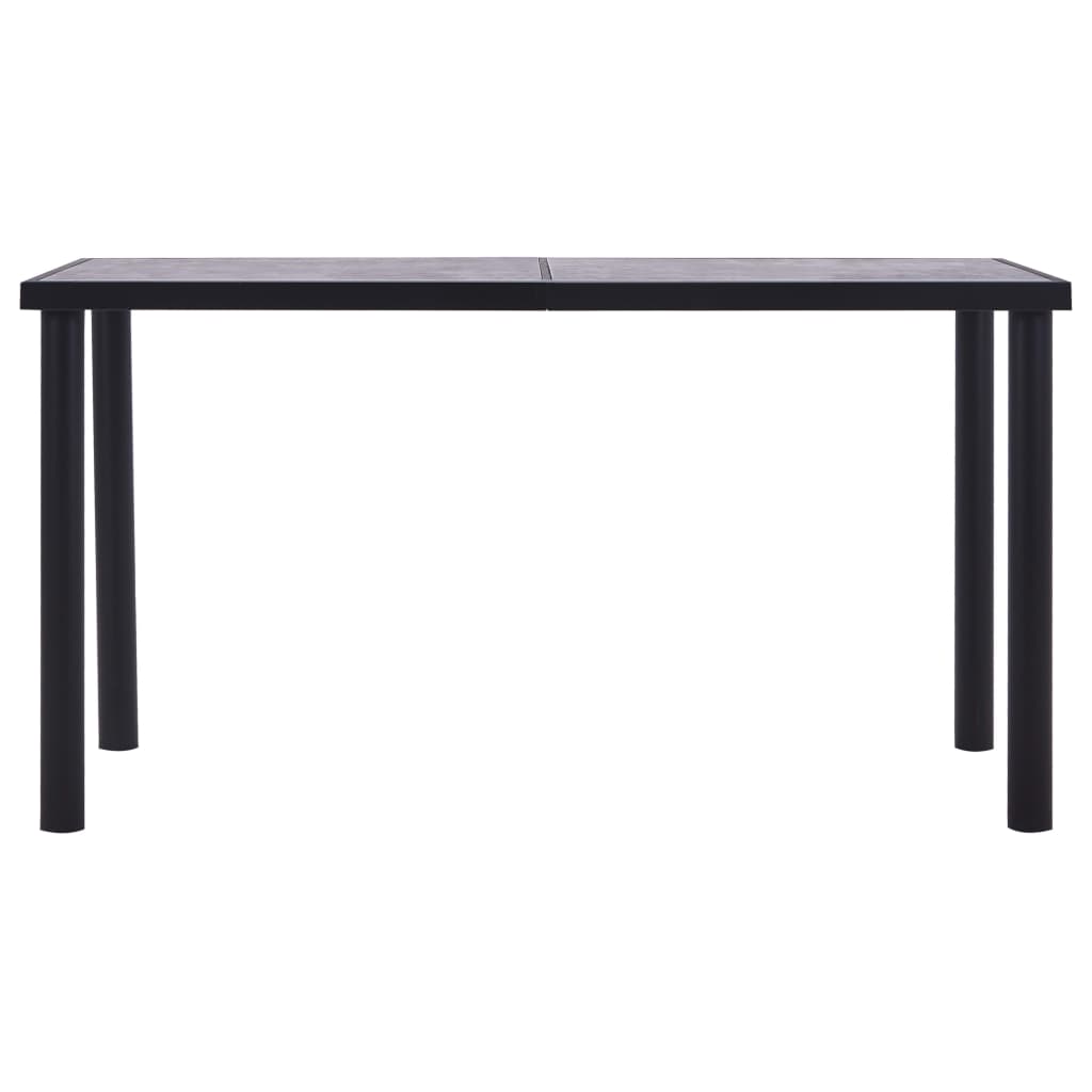 vidaXL Mesa de jantar 140x70x75 cm MDF preto e cinzento cimento