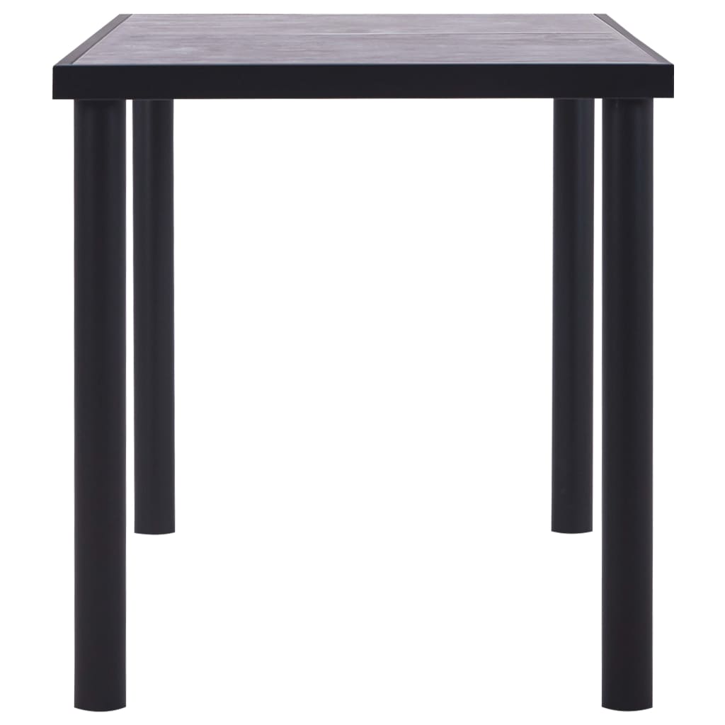 vidaXL Mesa de jantar 140x70x75 cm MDF preto e cinzento cimento