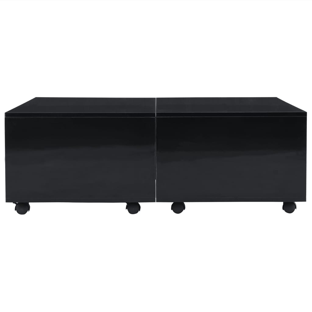 vidaXL Mesa de centro 100x100x35 cm preto brilhante