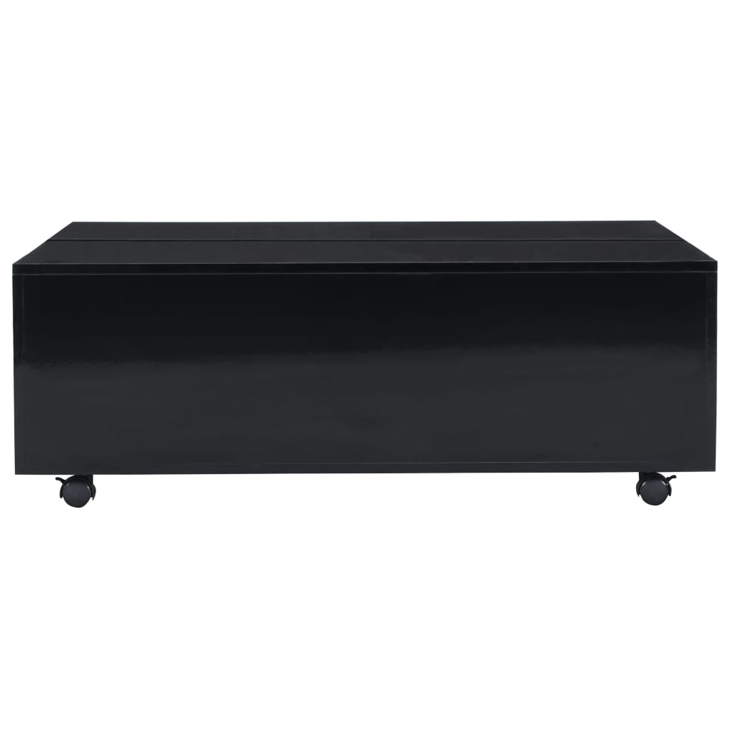 vidaXL Mesa de centro 100x100x35 cm preto brilhante