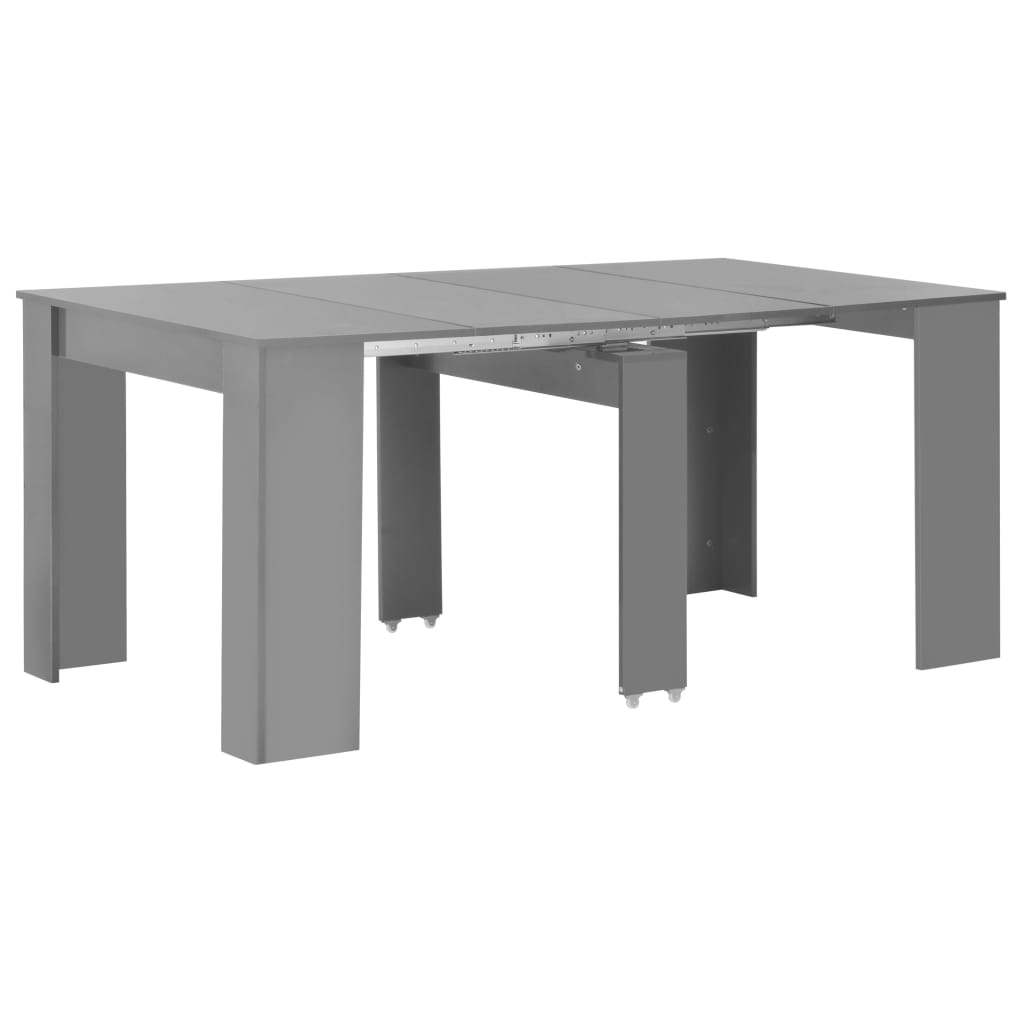 vidaXL Mesa de jantar extensível 175x90x75 cm cinzento brilhante