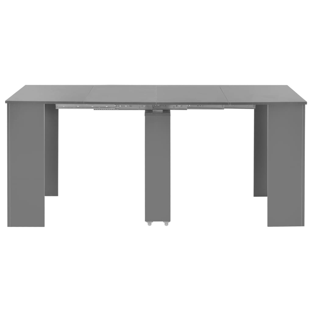 vidaXL Mesa de jantar extensível 175x90x75 cm cinzento brilhante