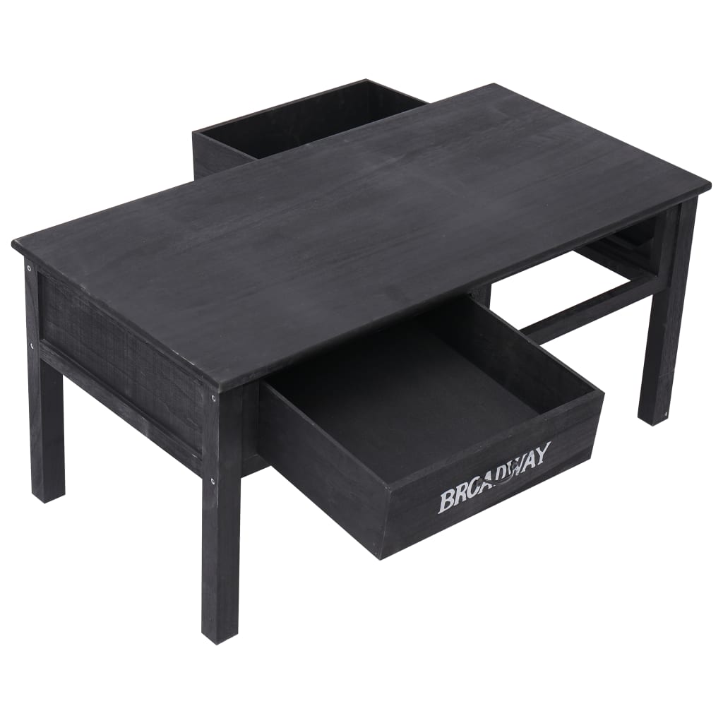 vidaXL Mesa de centro 100x50x45 cm madeira preto