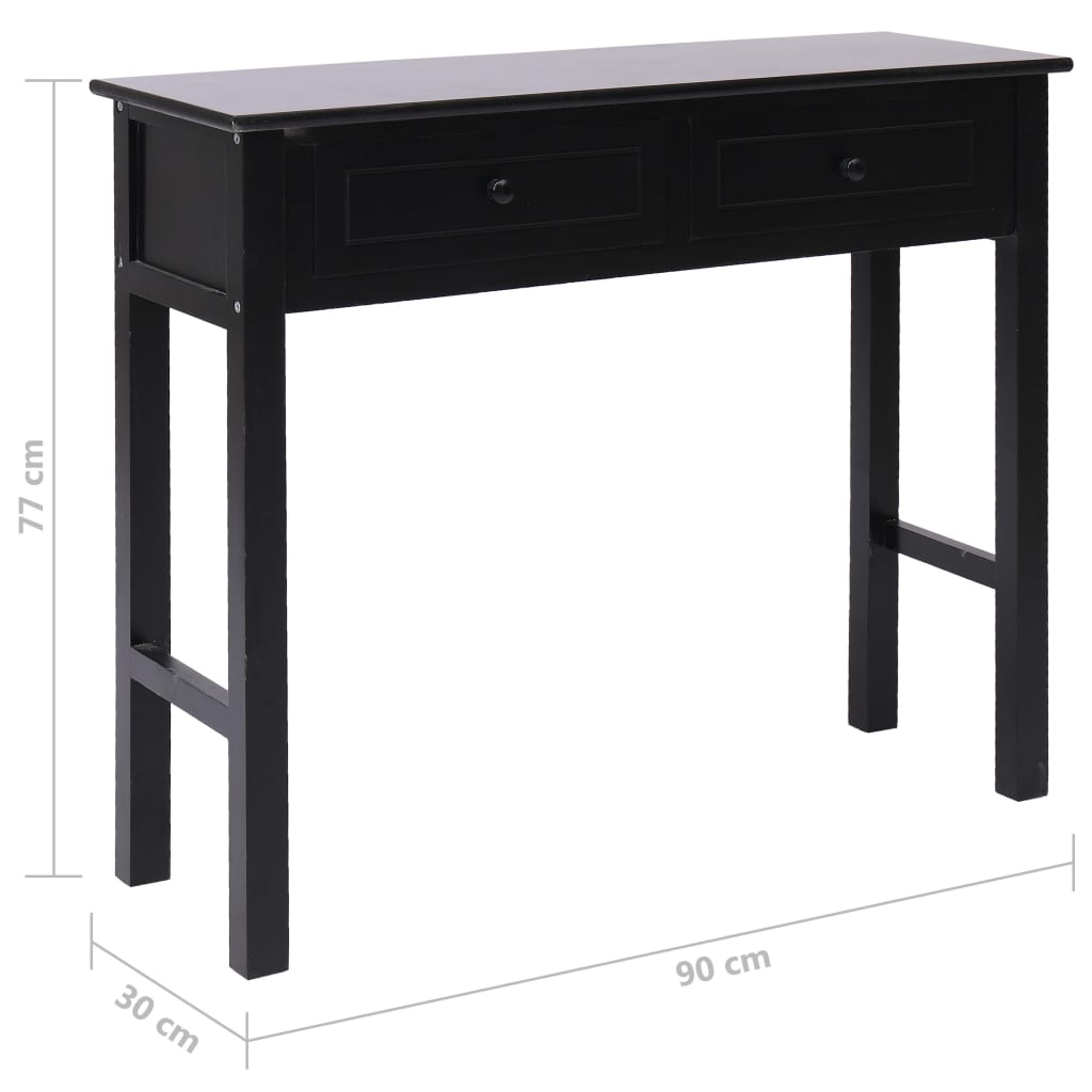 vidaXL Mesa consola 90x30x77 cm madeira preto