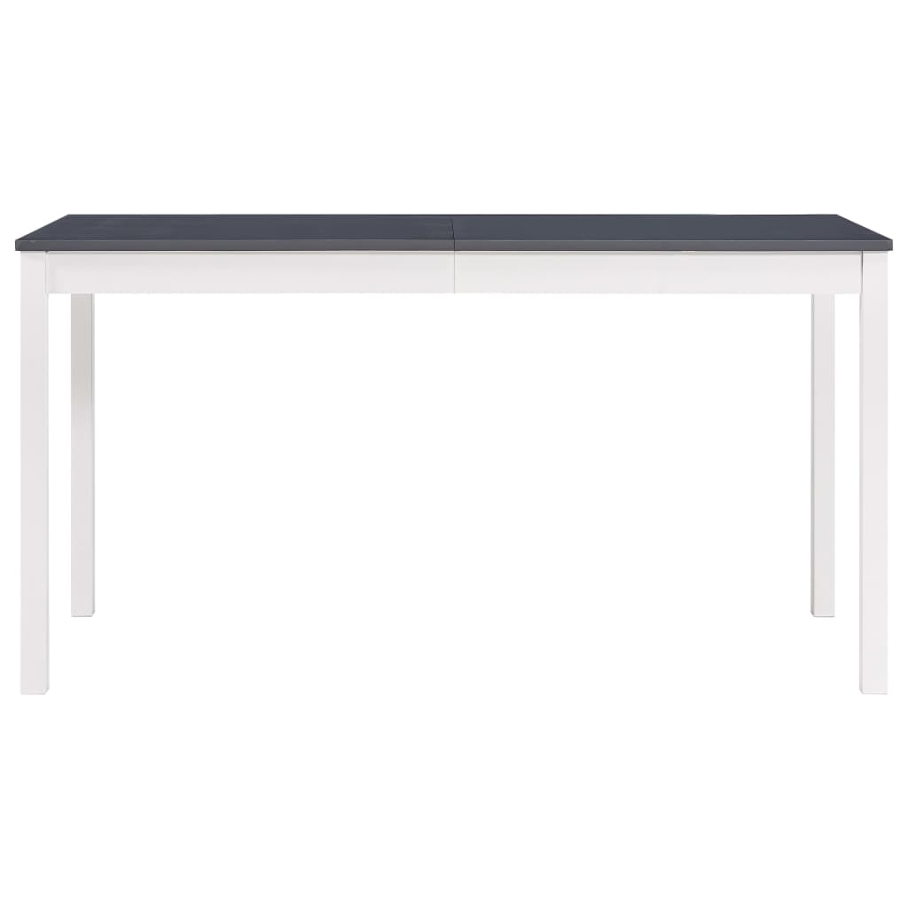 vidaXL Mesa de jantar 140x70x73 cm madeira de pinho branco e cinzento