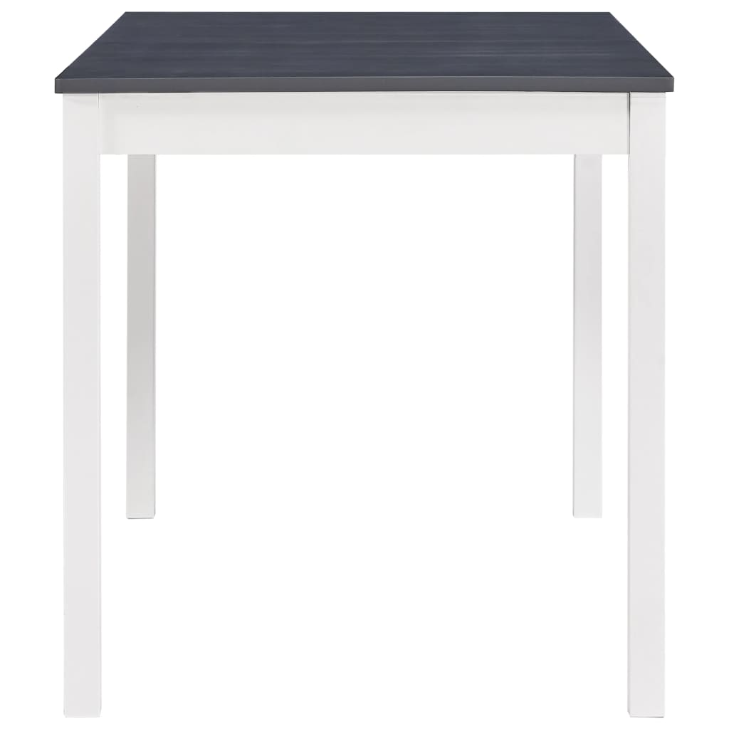 vidaXL Mesa de jantar 140x70x73 cm madeira de pinho branco e cinzento