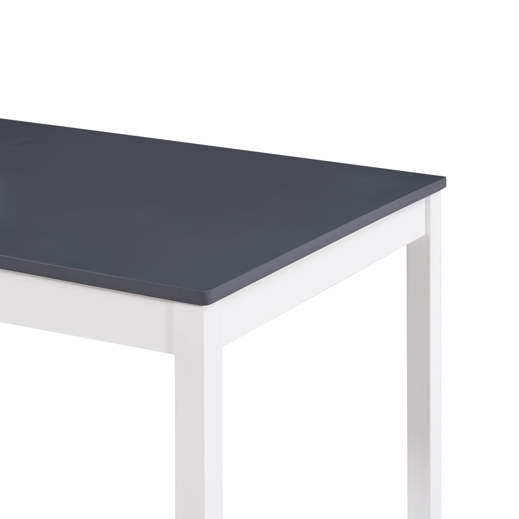 vidaXL Mesa de jantar 140x70x73 cm madeira de pinho branco e cinzento