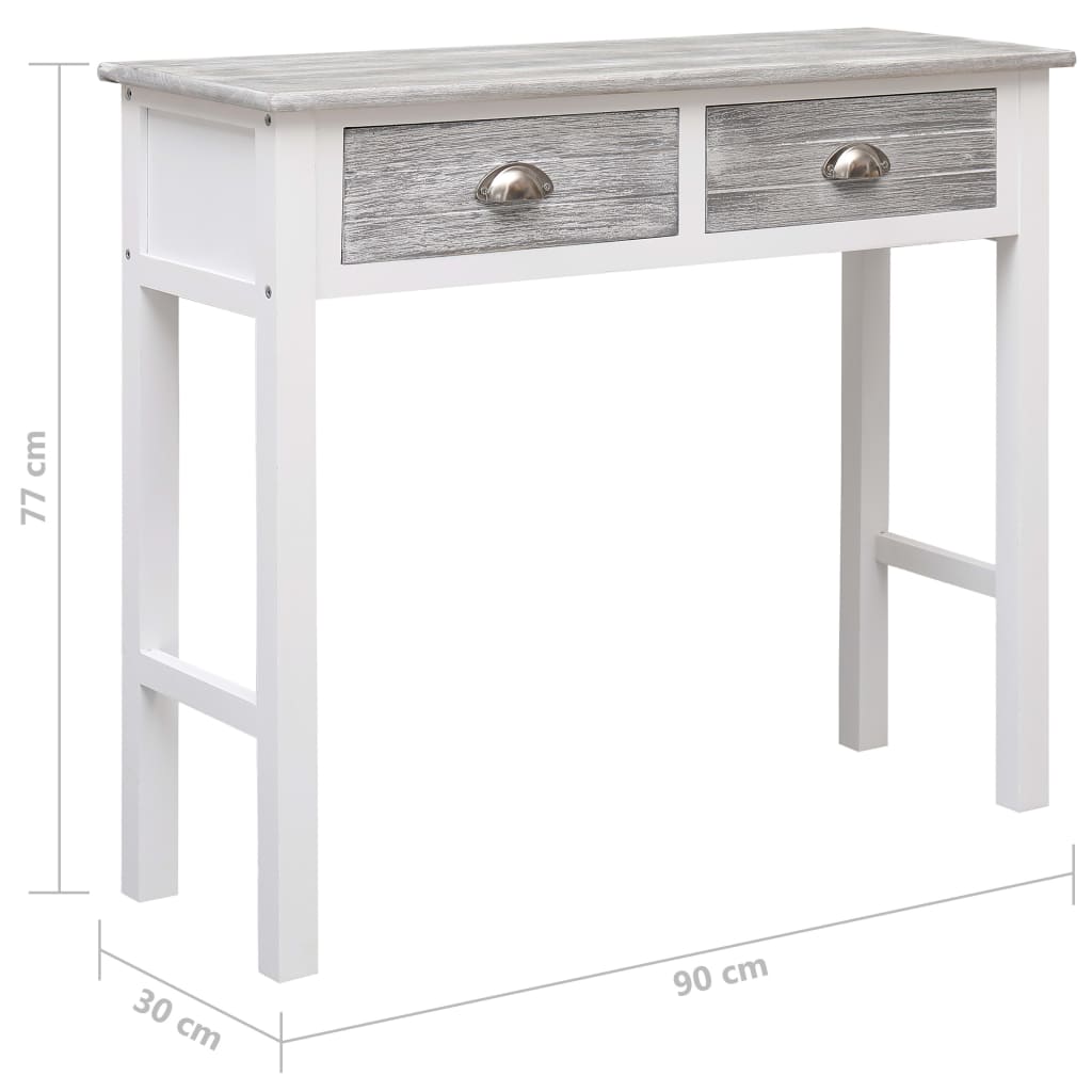 vidaXL Mesa consola 90x30x77 cm madeira cinzento