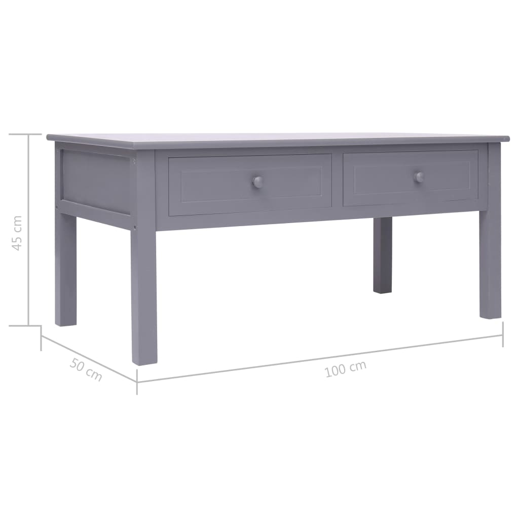 vidaXL Mesa de centro 100x50x45 cm madeira cinzento