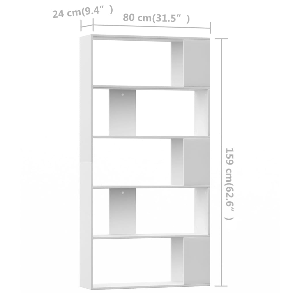 vidaXL Estante/divisória 80x24x159 cm contraplacado branco