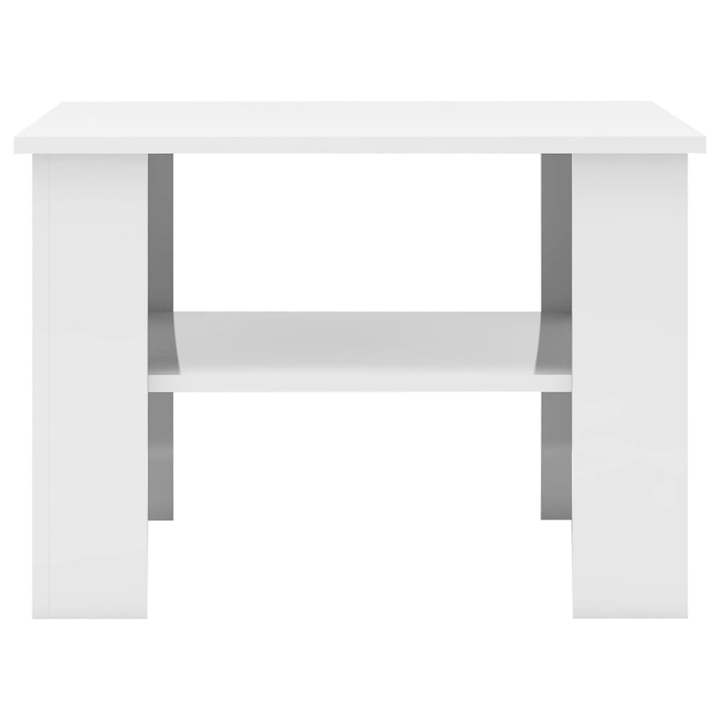 vidaXL Mesa de centro 60x60x42 cm contraplacado branco brilhante