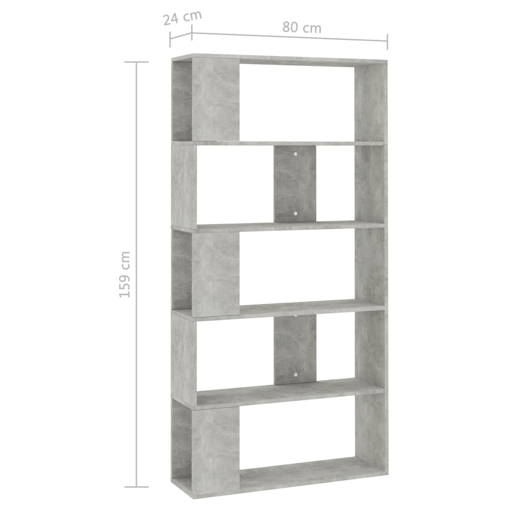 vidaXL Estante/divisória 80x24x159 cm contraplacado cinzento cimento