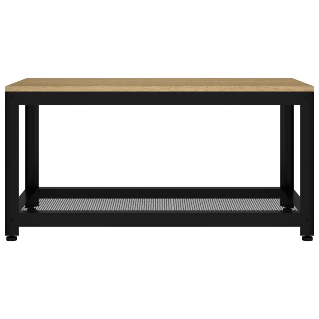 vidaXL Mesa de centro 90x45x45 cm MDF e ferro castanho-claro e preto