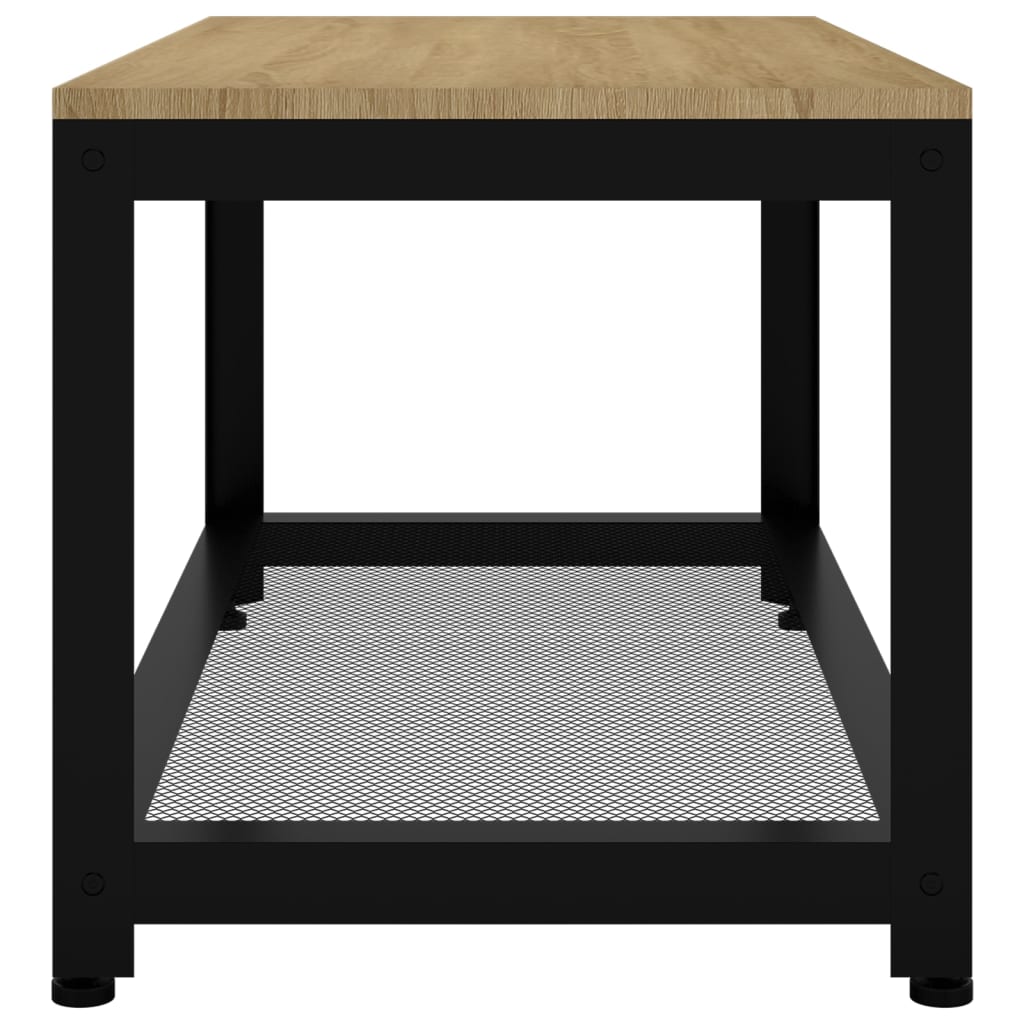 vidaXL Mesa de centro 90x45x45 cm MDF e ferro castanho-claro e preto