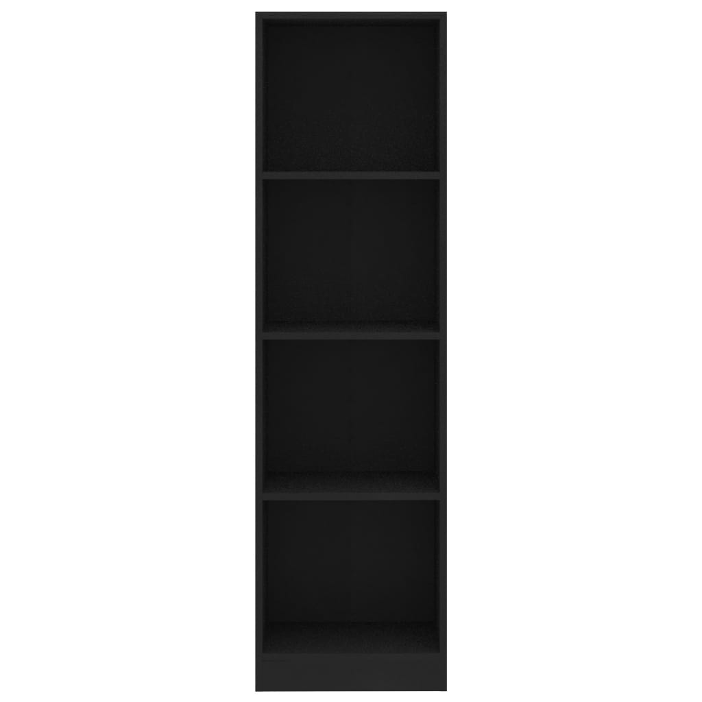 vidaXL Estante com 4 prateleiras 40x24x142 cm contraplacado preto