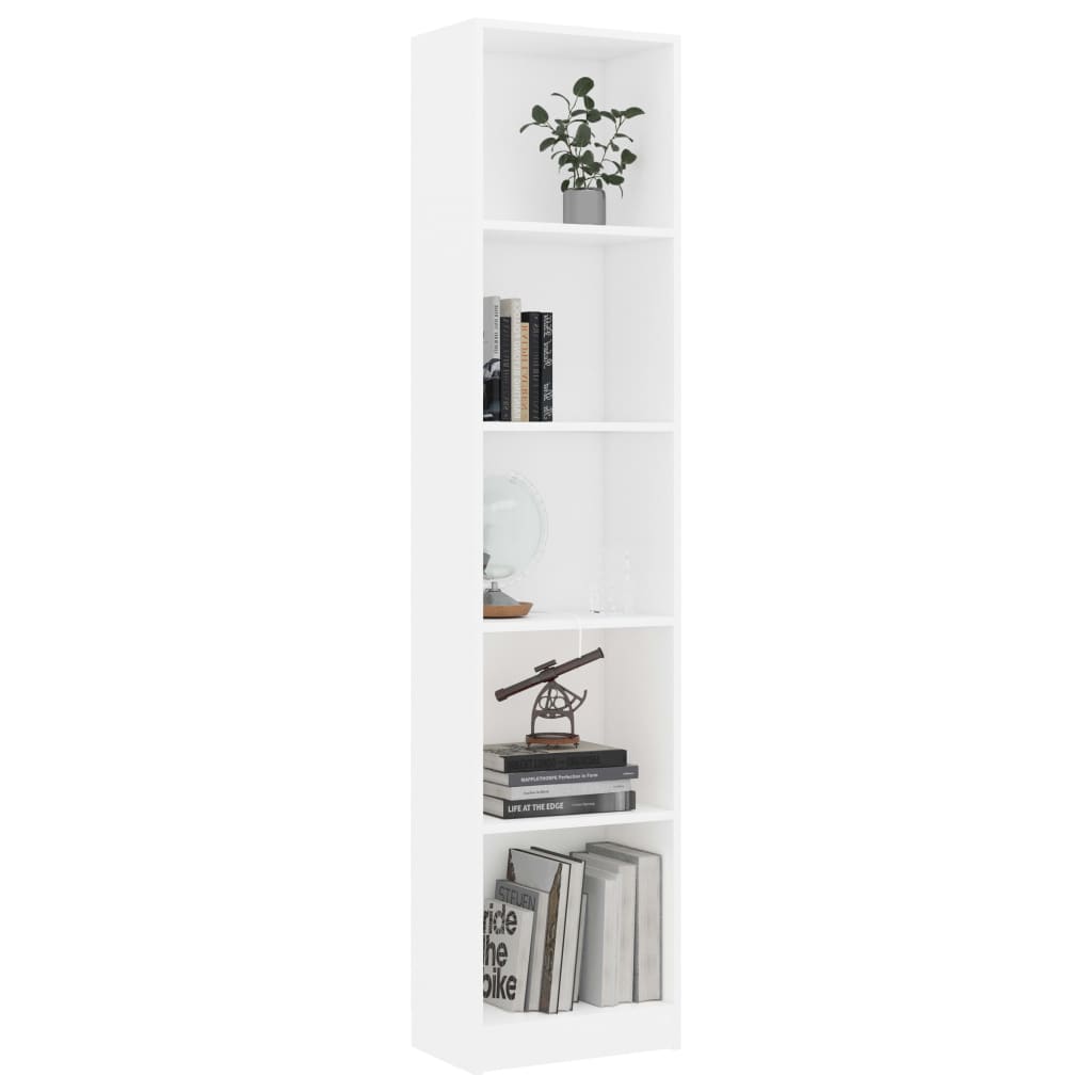 vidaXL Estante com 5 prateleiras 40x24x175 cm contraplacado branco