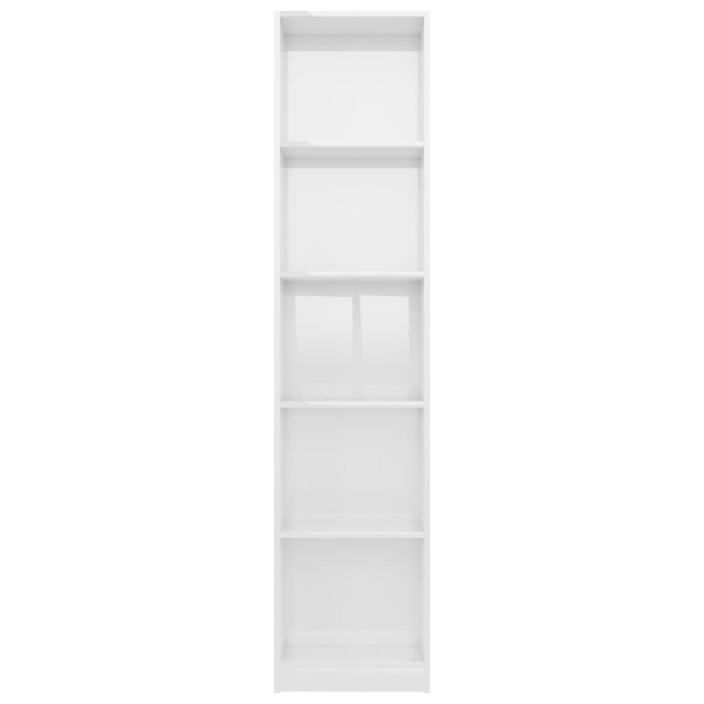 vidaXL Estante com 5 prateleiras 40x24x175 cm contraplacado branco