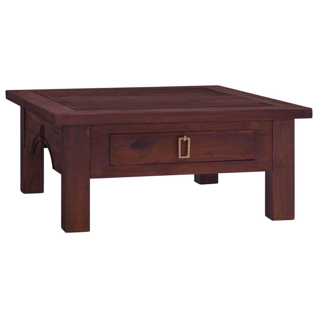 vidaXL Mesa de centro clássica 68x68x30 cm mogno maciço castanho