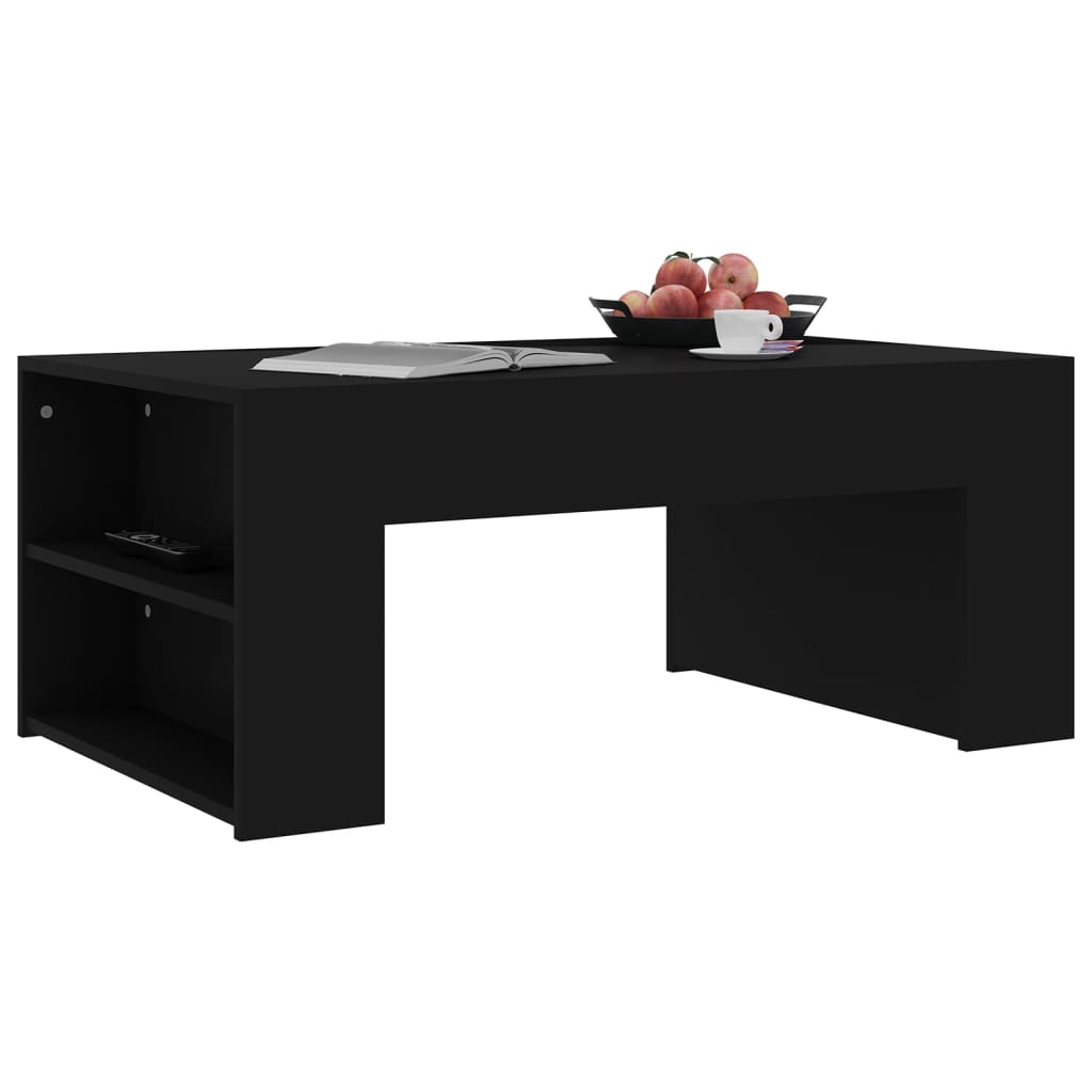 vidaXL Mesa de centro 100x60x42 cm contraplacado preto