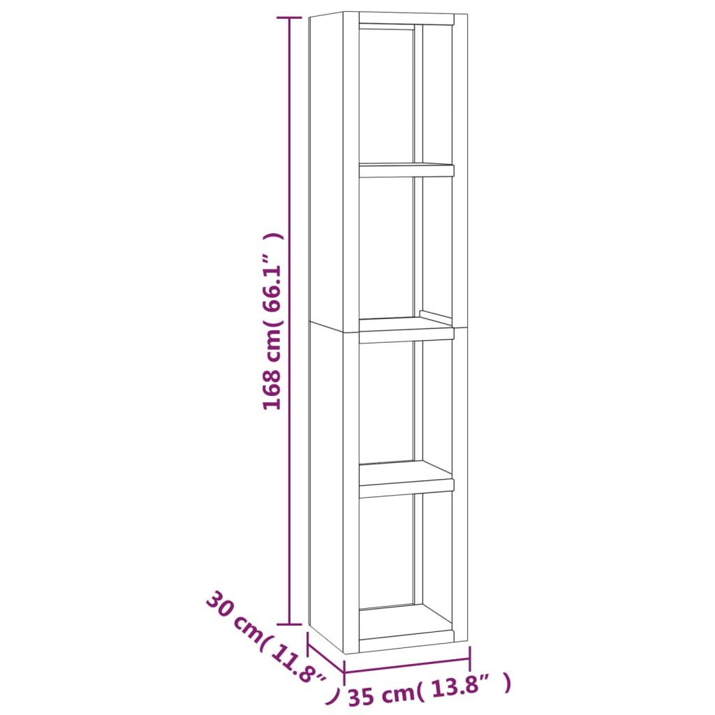 vidaXL Estante de livros 35x30x168 cm madeira de teca maciça