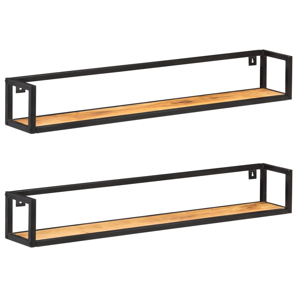 vidaXL Prateleiras parede 2 pcs 120 cm madeira de acácia maciça