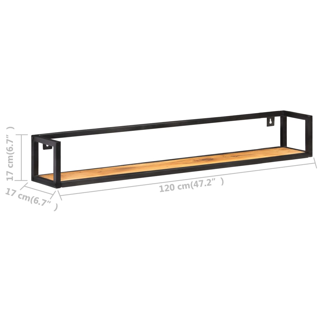 vidaXL Prateleiras parede 2 pcs 120 cm madeira de acácia maciça