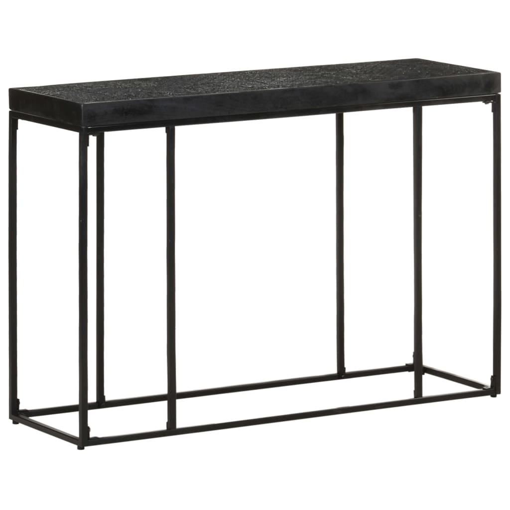 vidaXL Mesa consola 110x35x76 cm acácia maciça e mangueira preto