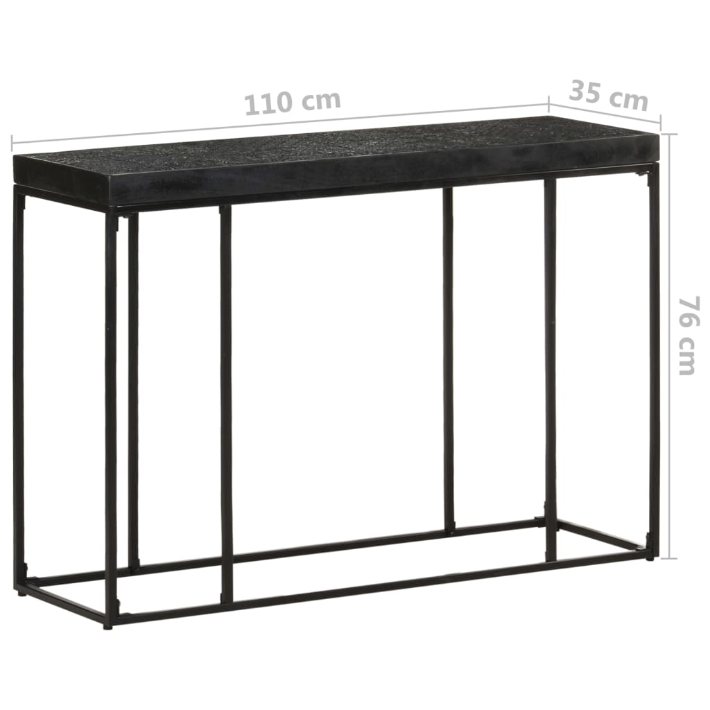 vidaXL Mesa consola 110x35x76 cm acácia maciça e mangueira preto